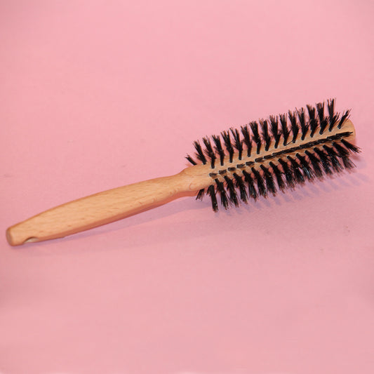Cepillo cabello redondo madera y cerdas 21 cm